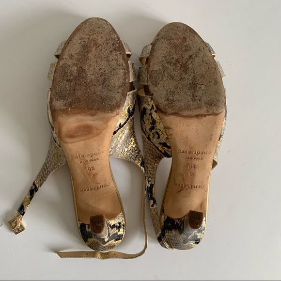 Kate Spade Snakeskin embossed Slingback Heels open toe - Picture 8 of 11